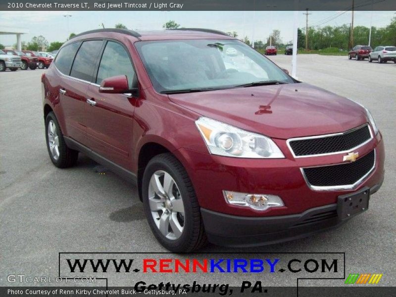 Red Jewel Tintcoat / Light Gray 2010 Chevrolet Traverse LT