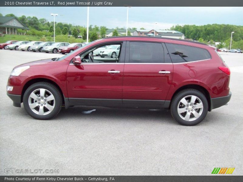 Red Jewel Tintcoat / Light Gray 2010 Chevrolet Traverse LT