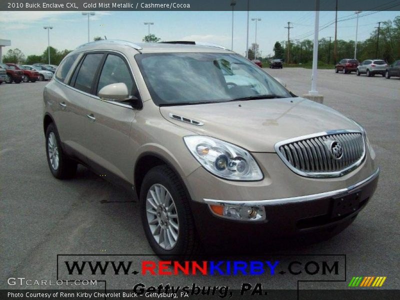 Gold Mist Metallic / Cashmere/Cocoa 2010 Buick Enclave CXL