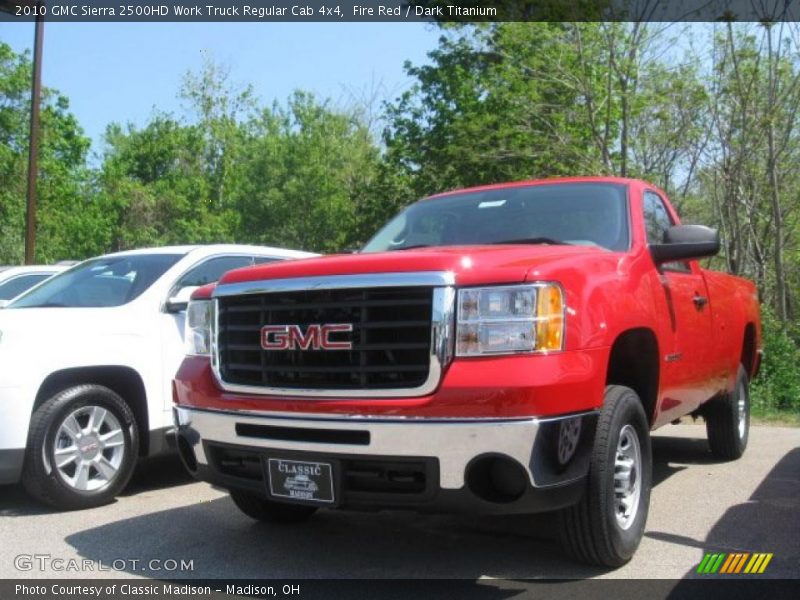 Fire Red / Dark Titanium 2010 GMC Sierra 2500HD Work Truck Regular Cab 4x4