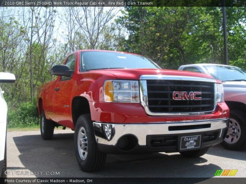 Fire Red / Dark Titanium 2010 GMC Sierra 2500HD Work Truck Regular Cab 4x4