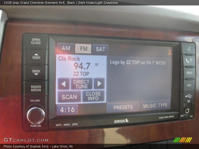 Black / Dark Khaki/Light Graystone 2008 Jeep Grand Cherokee Overland 4x4