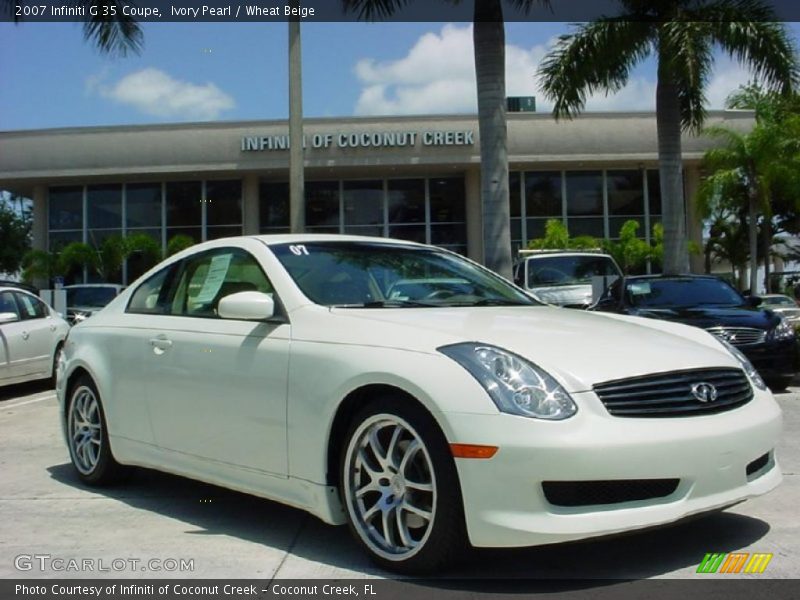 Ivory Pearl / Wheat Beige 2007 Infiniti G 35 Coupe