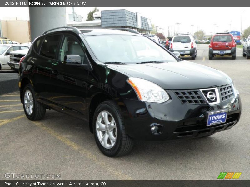 Wicked Black / Gray 2009 Nissan Rogue SL