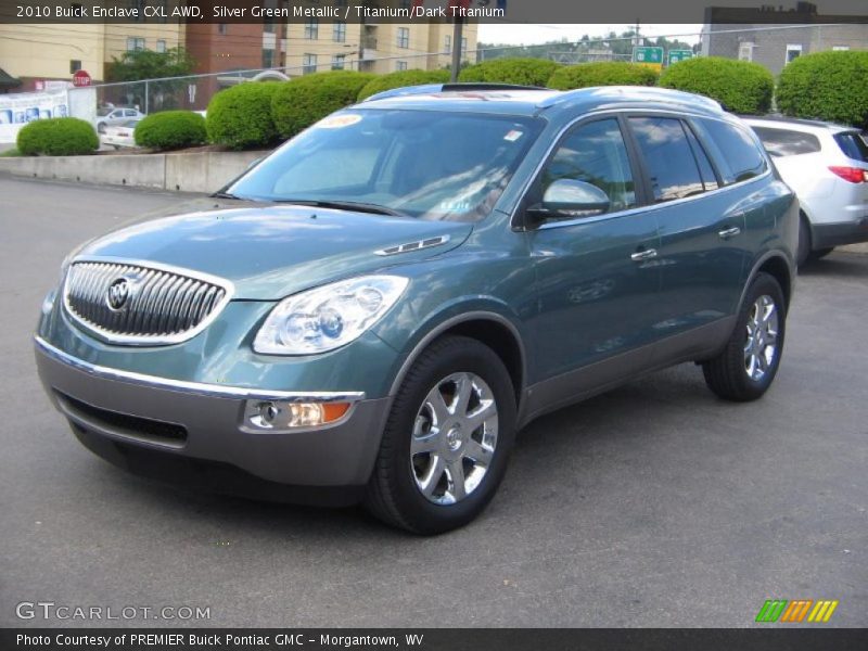Silver Green Metallic / Titanium/Dark Titanium 2010 Buick Enclave CXL AWD