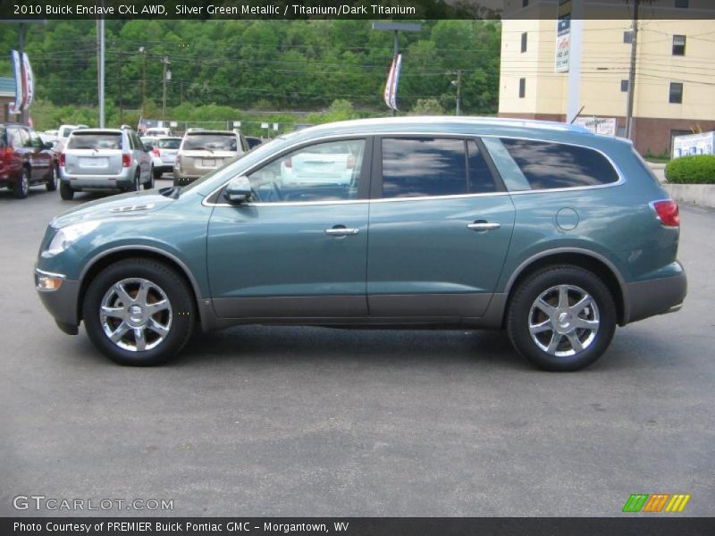 Silver Green Metallic / Titanium/Dark Titanium 2010 Buick Enclave CXL AWD