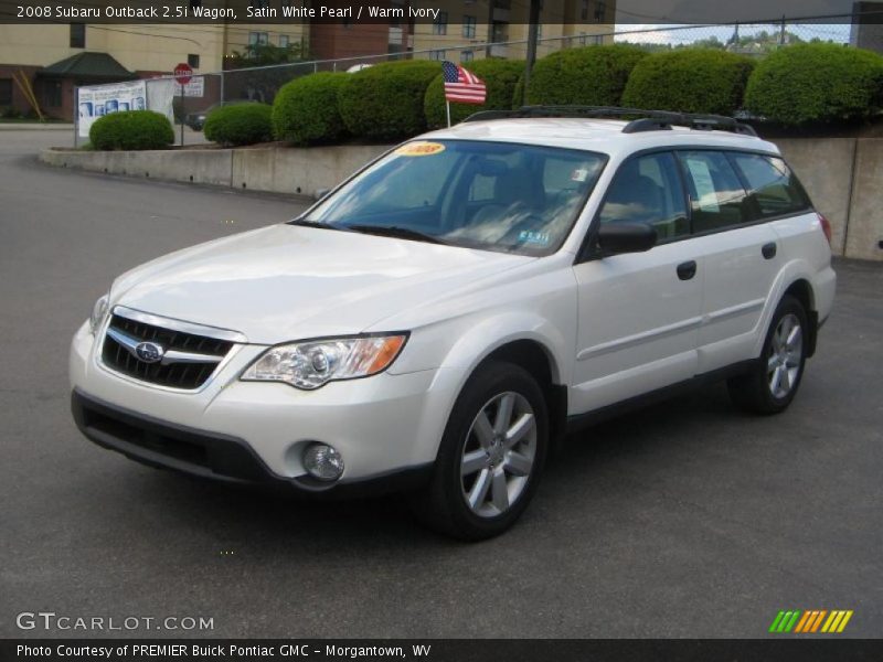 Satin White Pearl / Warm Ivory 2008 Subaru Outback 2.5i Wagon