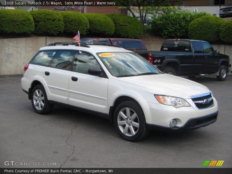 Satin White Pearl / Warm Ivory 2008 Subaru Outback 2.5i Wagon