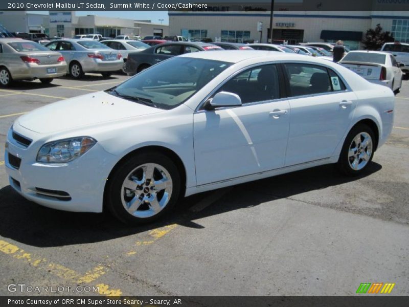 Summit White / Cocoa/Cashmere 2010 Chevrolet Malibu LT Sedan
