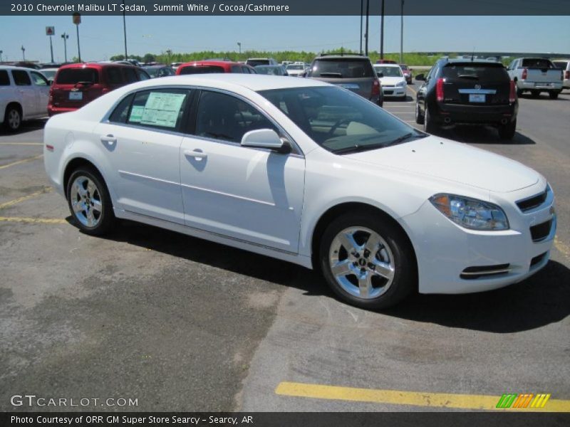 Summit White / Cocoa/Cashmere 2010 Chevrolet Malibu LT Sedan