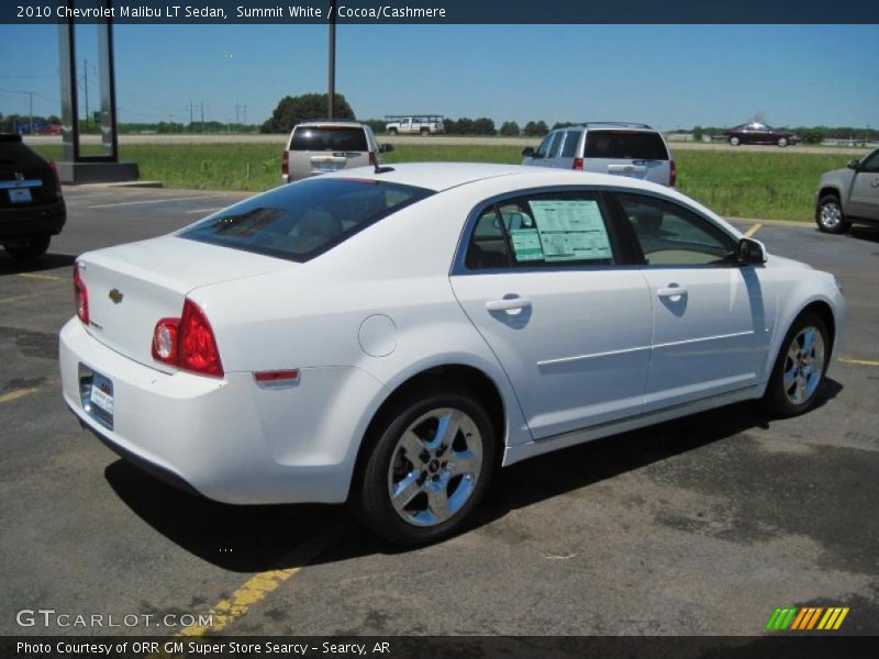 Summit White / Cocoa/Cashmere 2010 Chevrolet Malibu LT Sedan