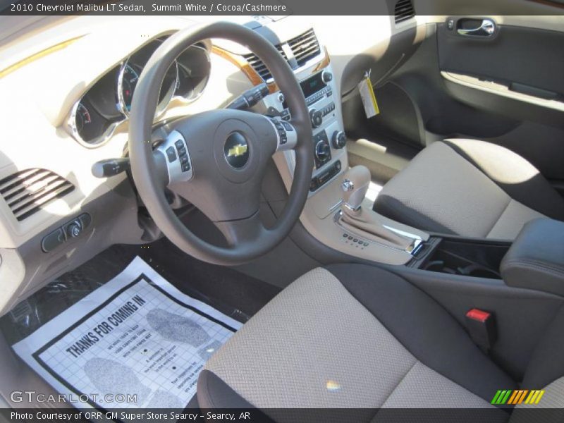 Summit White / Cocoa/Cashmere 2010 Chevrolet Malibu LT Sedan