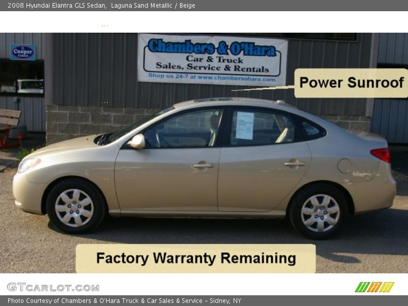 Laguna Sand Metallic / Beige 2008 Hyundai Elantra GLS Sedan