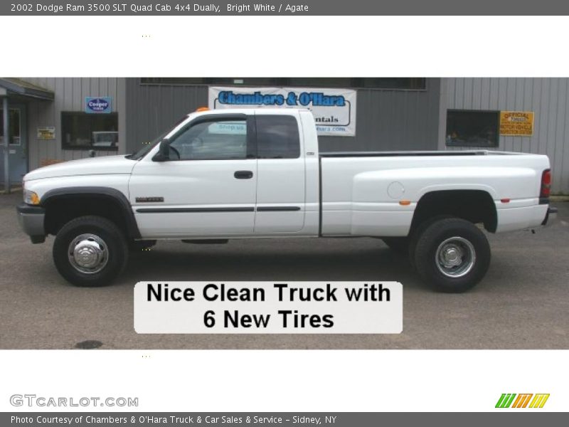 Bright White / Agate 2002 Dodge Ram 3500 SLT Quad Cab 4x4 Dually