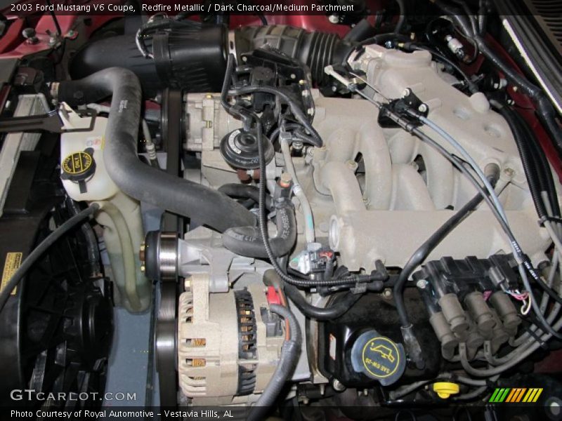 Redfire Metallic / Dark Charcoal/Medium Parchment 2003 Ford Mustang V6 Coupe