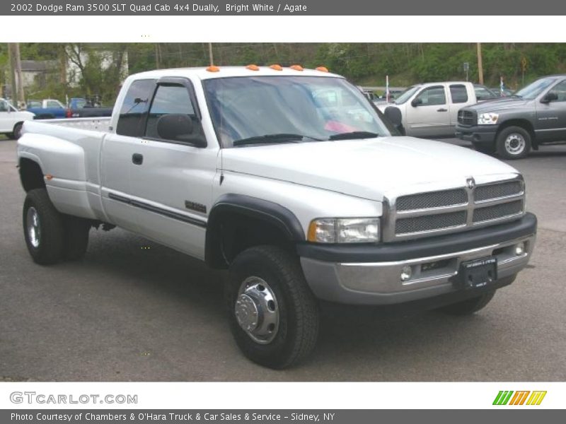 Bright White / Agate 2002 Dodge Ram 3500 SLT Quad Cab 4x4 Dually