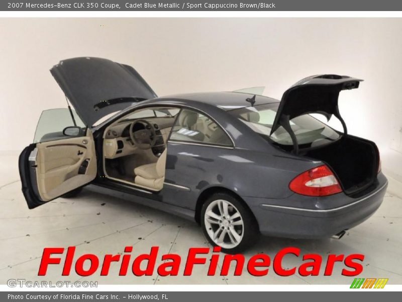 Cadet Blue Metallic / Sport Cappuccino Brown/Black 2007 Mercedes-Benz CLK 350 Coupe