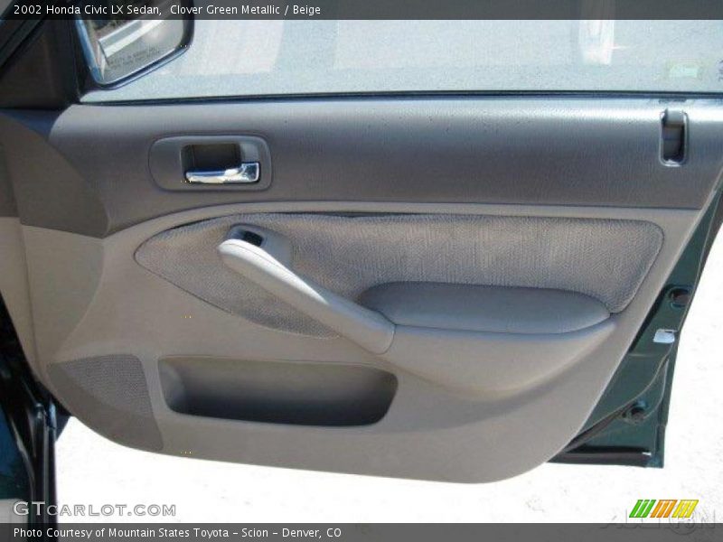 Clover Green Metallic / Beige 2002 Honda Civic LX Sedan