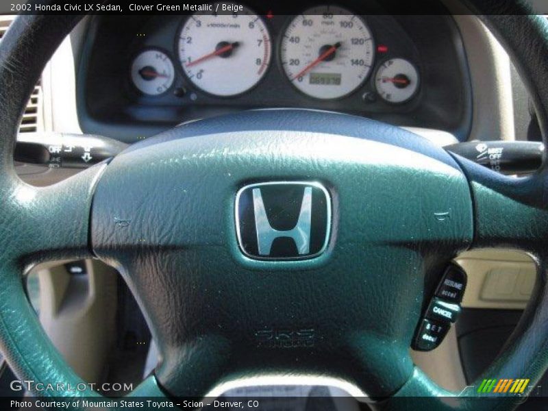 Clover Green Metallic / Beige 2002 Honda Civic LX Sedan