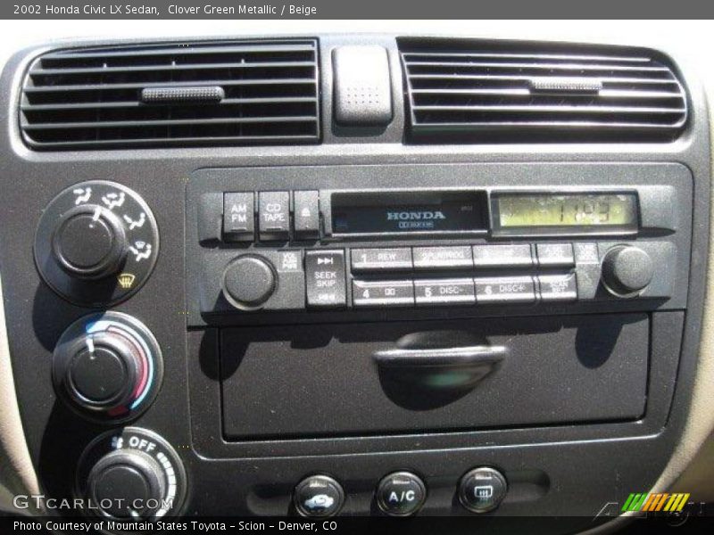 Clover Green Metallic / Beige 2002 Honda Civic LX Sedan