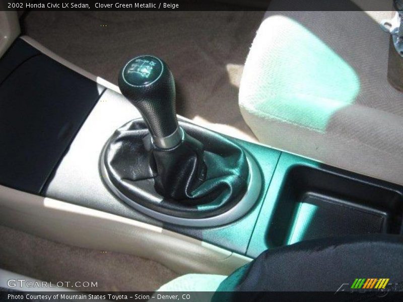 Clover Green Metallic / Beige 2002 Honda Civic LX Sedan