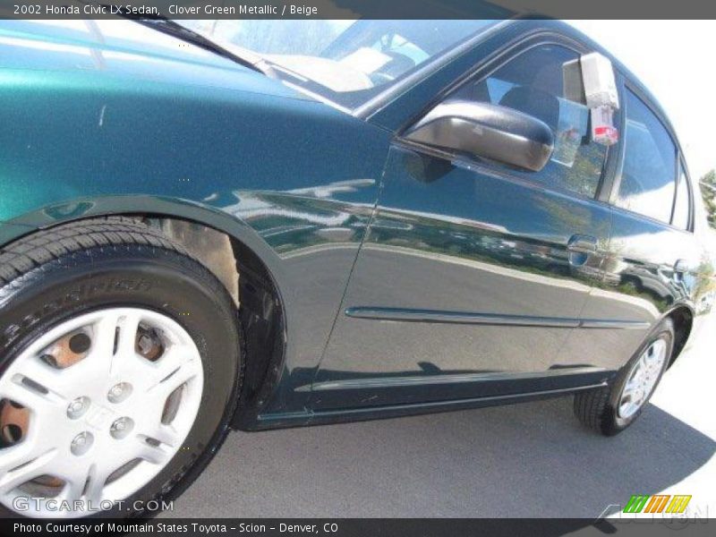 Clover Green Metallic / Beige 2002 Honda Civic LX Sedan