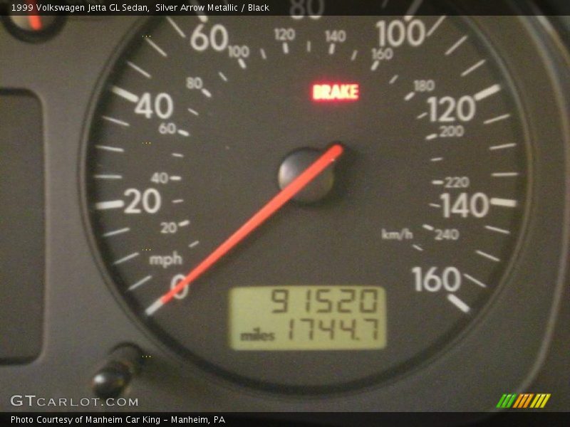Silver Arrow Metallic / Black 1999 Volkswagen Jetta GL Sedan