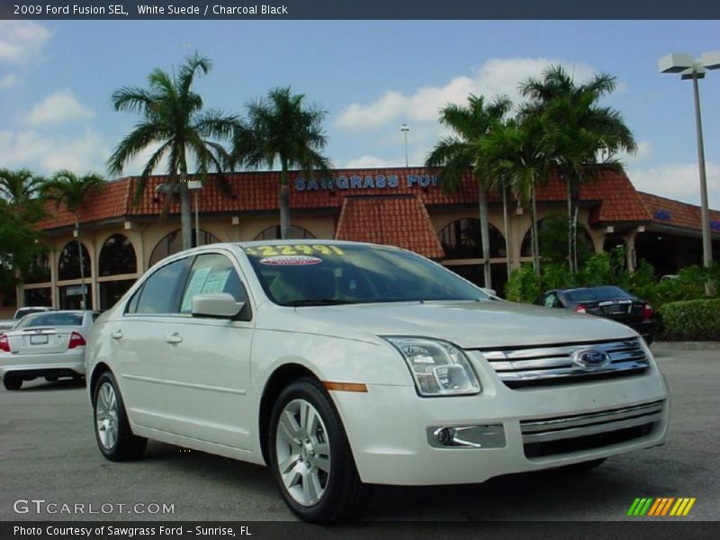 White Suede / Charcoal Black 2009 Ford Fusion SEL