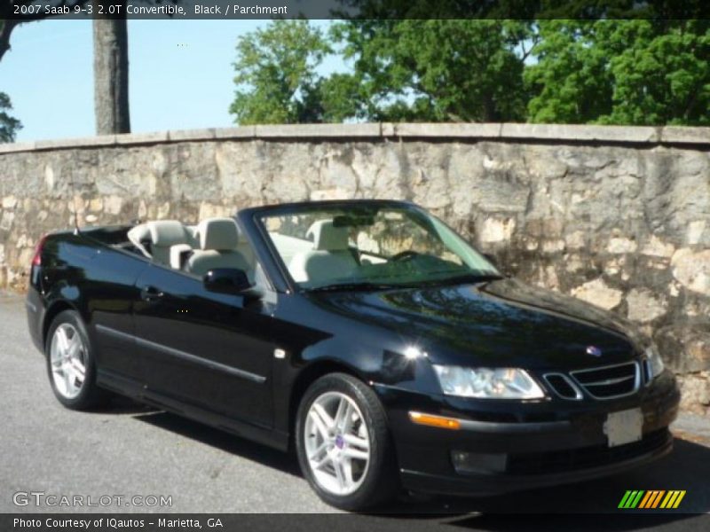 Black / Parchment 2007 Saab 9-3 2.0T Convertible