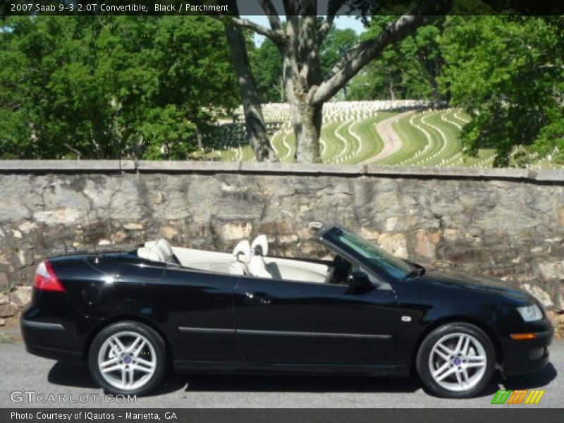 Black / Parchment 2007 Saab 9-3 2.0T Convertible