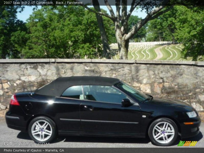 Black / Parchment 2007 Saab 9-3 2.0T Convertible