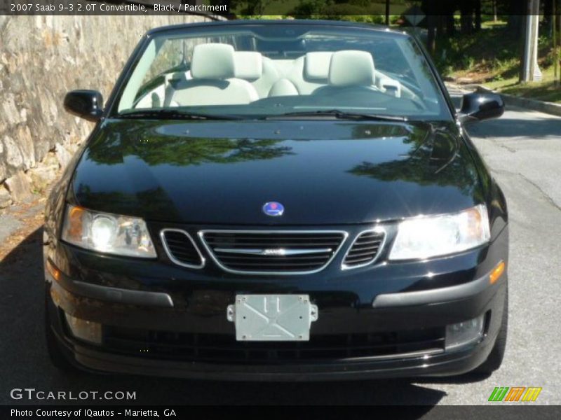 Black / Parchment 2007 Saab 9-3 2.0T Convertible
