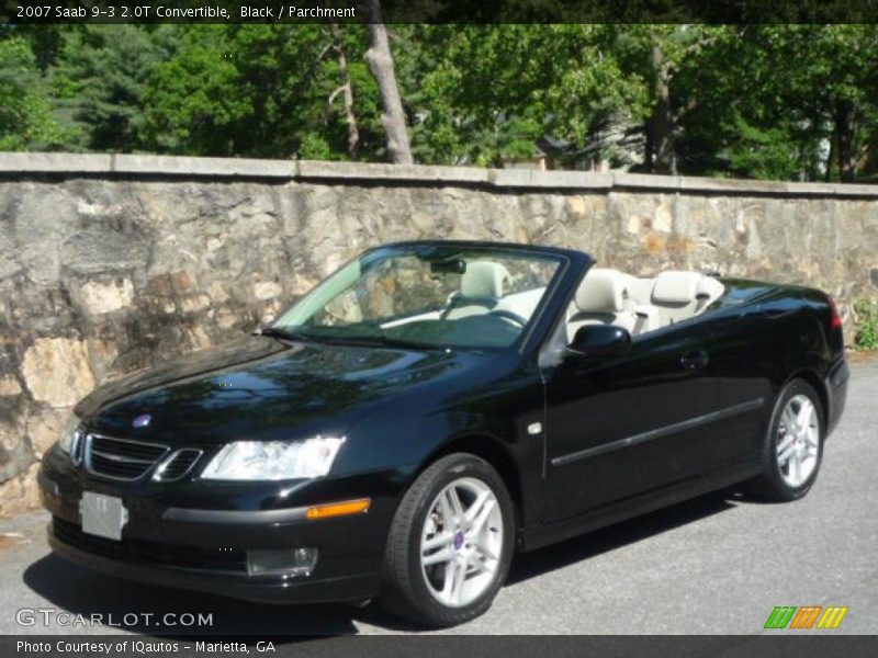 Black / Parchment 2007 Saab 9-3 2.0T Convertible