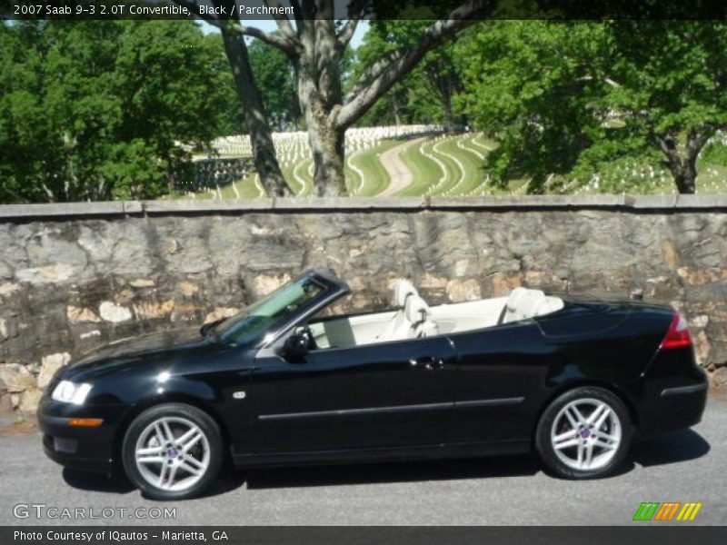 Black / Parchment 2007 Saab 9-3 2.0T Convertible