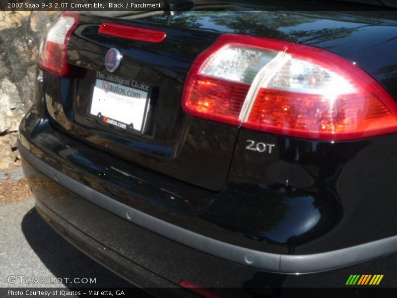 Black / Parchment 2007 Saab 9-3 2.0T Convertible