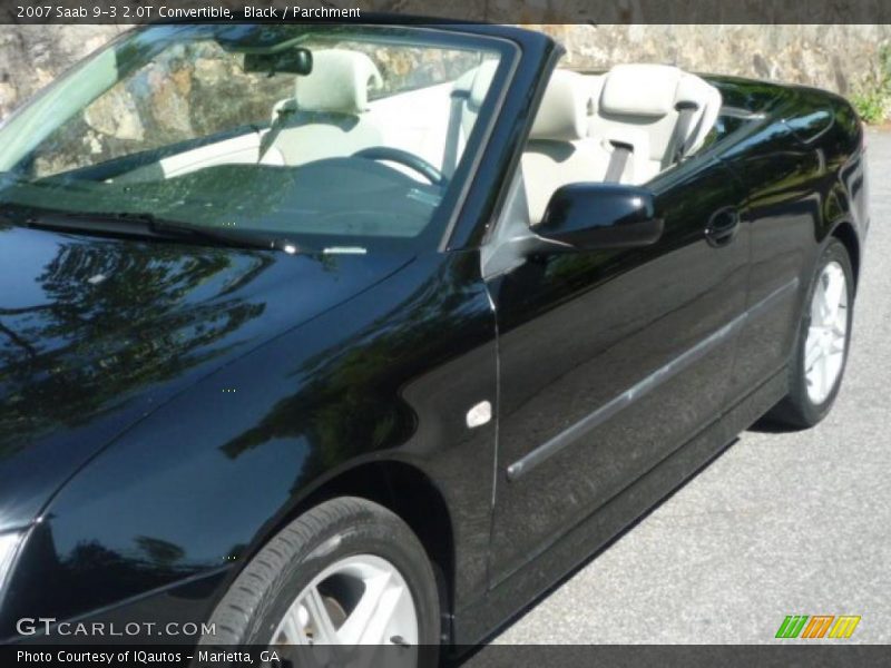 Black / Parchment 2007 Saab 9-3 2.0T Convertible
