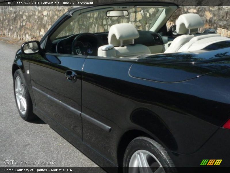 Black / Parchment 2007 Saab 9-3 2.0T Convertible