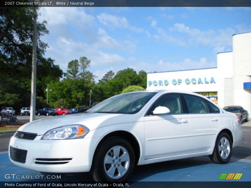 White / Neutral Beige 2007 Chevrolet Impala LT