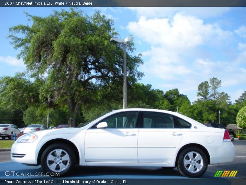 White / Neutral Beige 2007 Chevrolet Impala LT