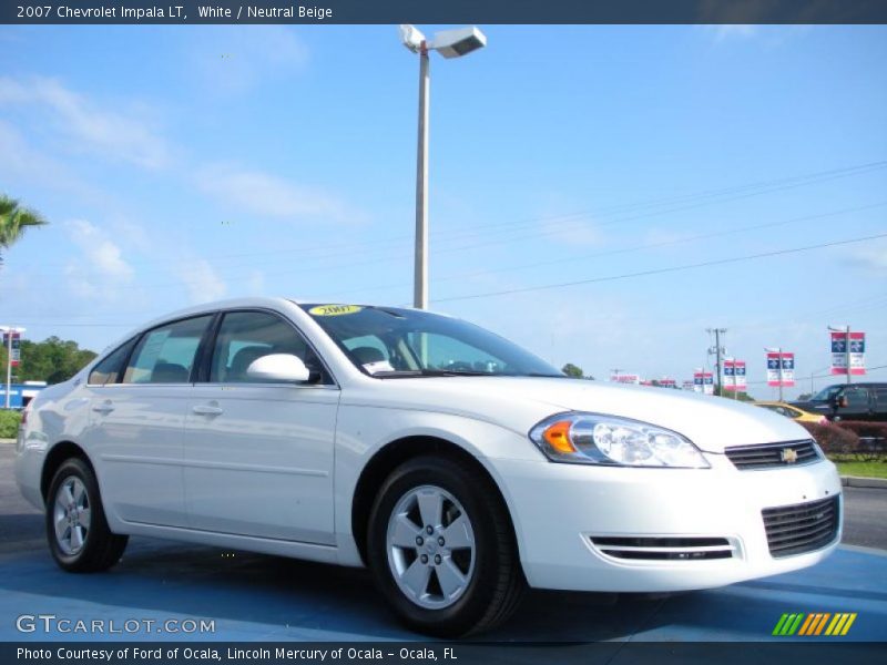 White / Neutral Beige 2007 Chevrolet Impala LT