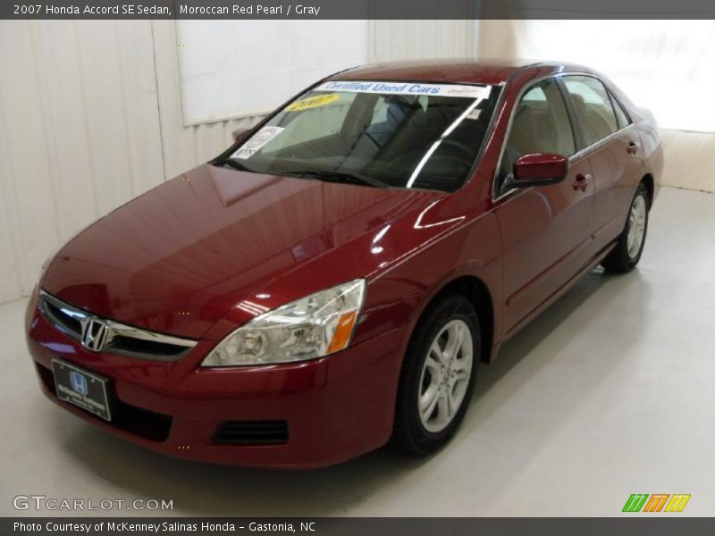 Moroccan Red Pearl / Gray 2007 Honda Accord SE Sedan