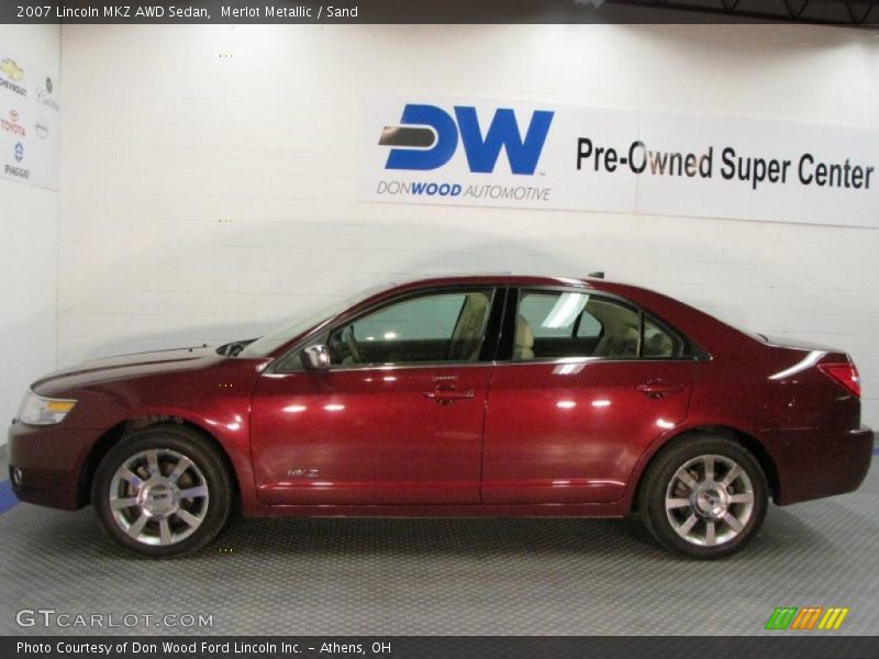 Merlot Metallic / Sand 2007 Lincoln MKZ AWD Sedan