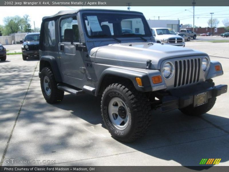 Silverstone Metallic / Agate Black 2002 Jeep Wrangler X 4x4