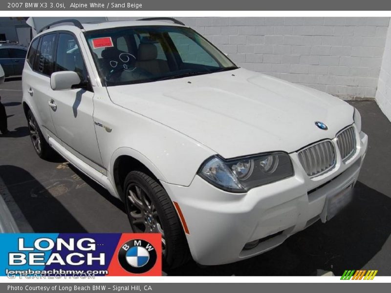 Alpine White / Sand Beige 2007 BMW X3 3.0si