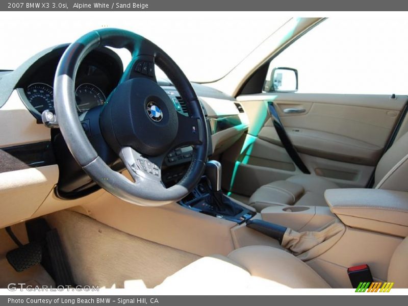 Alpine White / Sand Beige 2007 BMW X3 3.0si