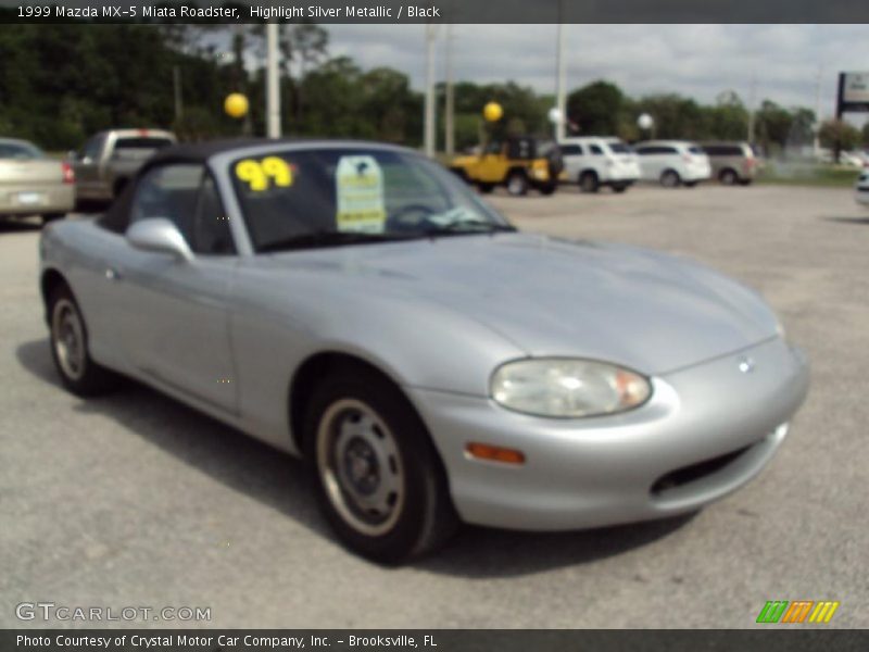 Highlight Silver Metallic / Black 1999 Mazda MX-5 Miata Roadster