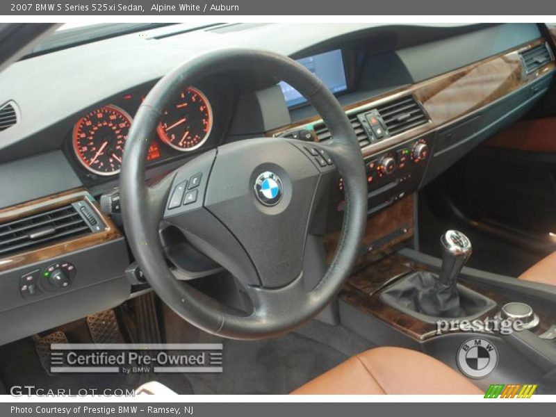 Alpine White / Auburn 2007 BMW 5 Series 525xi Sedan