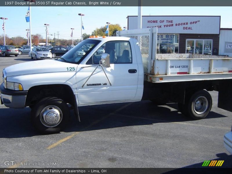 Bright White / Gray 1997 Dodge Ram 3500 ST Regular Cab Chassis