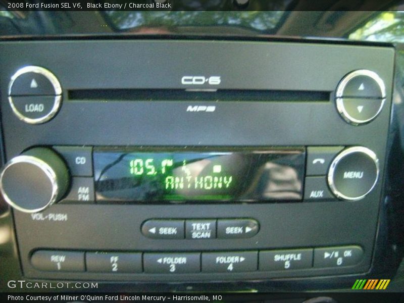 Black Ebony / Charcoal Black 2008 Ford Fusion SEL V6