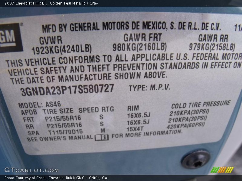 Golden Teal Metallic / Gray 2007 Chevrolet HHR LT